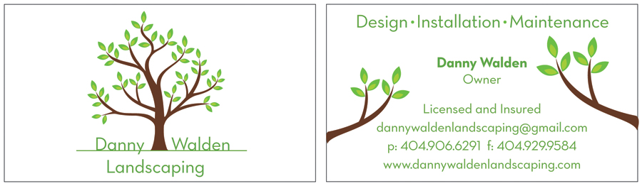 Danny Walden Landscaping biz card