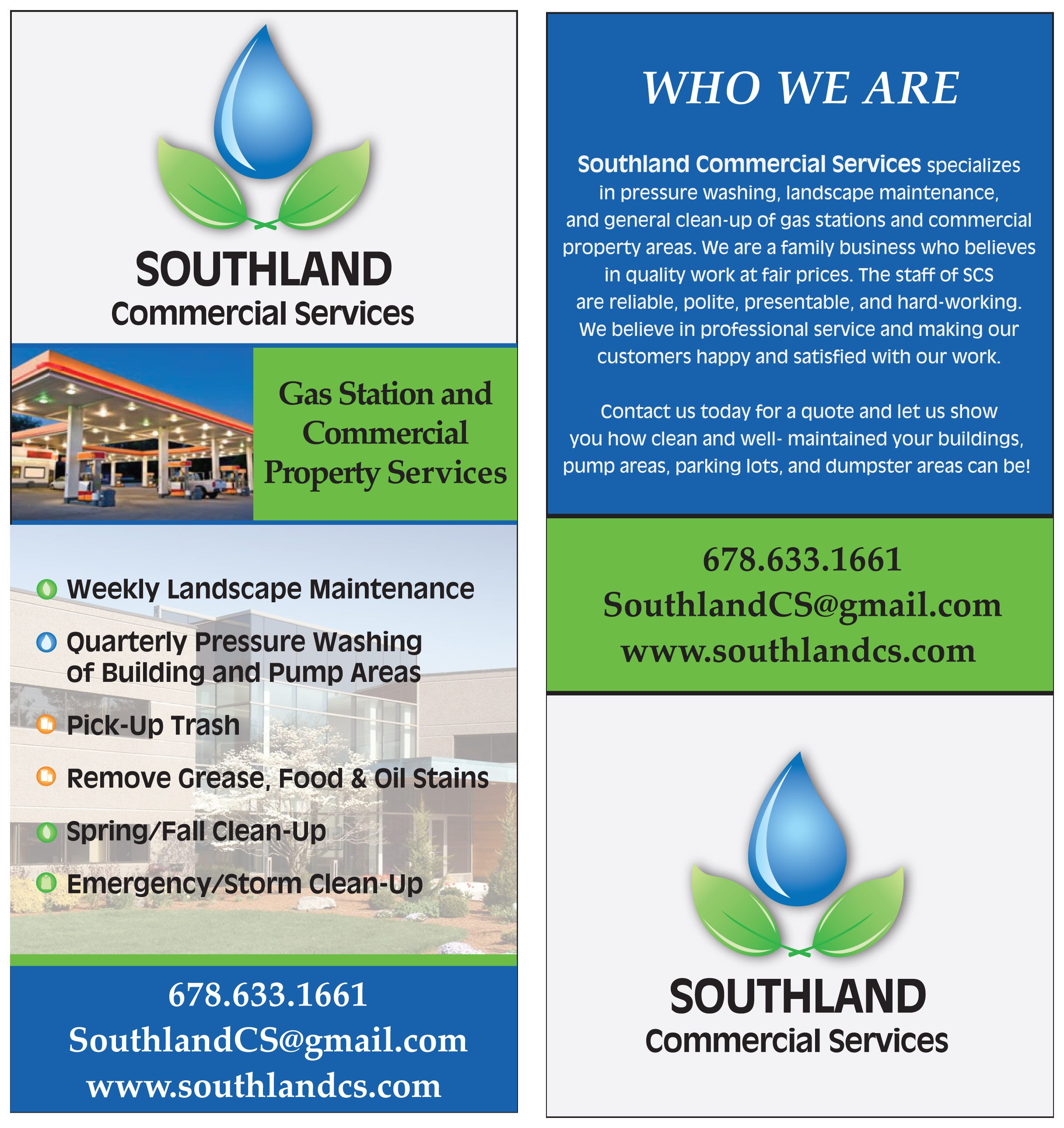 SCS Gas Station-Commercial Property Rack Card