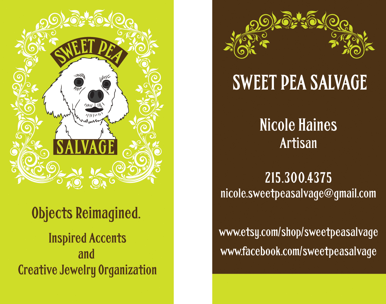 Sweet Pea Salvage business card